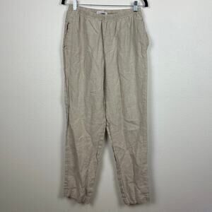 Cut Loose Linen Lagenlook Straight Leg Pants Oatmeal Cream Medium